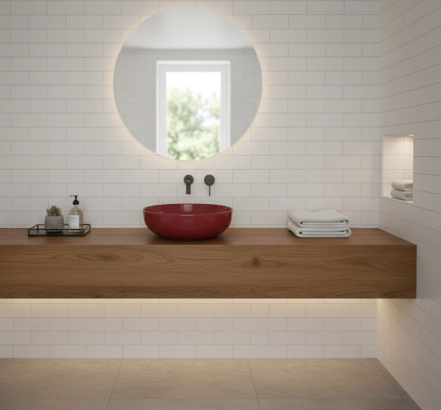 Circlight Tezgah Üstü Banyo Lavabosu Wine Red 3005